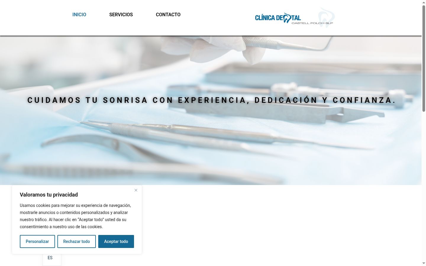 Screenshot del banner di consenso mostrato prima di qualsiasi interazione