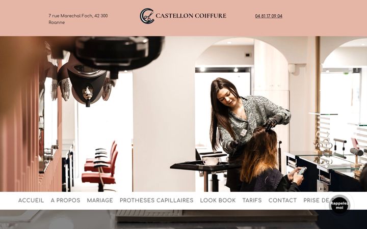 Screenshot of castelloncoiffure.com