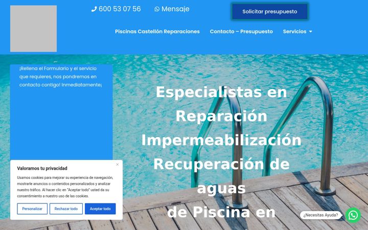Screenshot of castellonpiscinas.es
