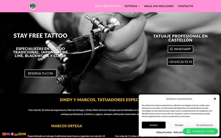 Screenshot of castellontattoo.com