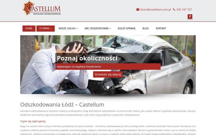 Captură de ecran a castellum.com.pl