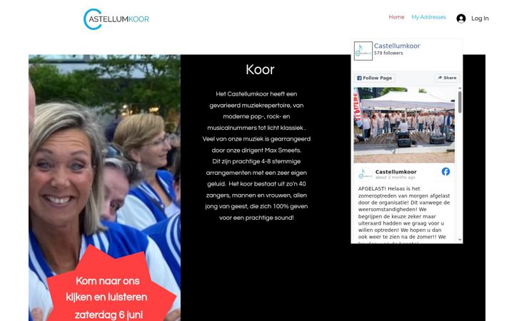 Skärmbild av castellumkoor.nl