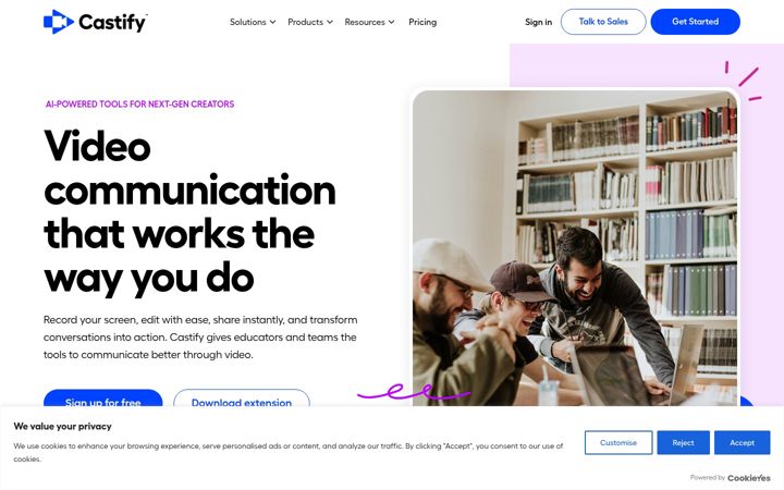 Screenshot of castify.com