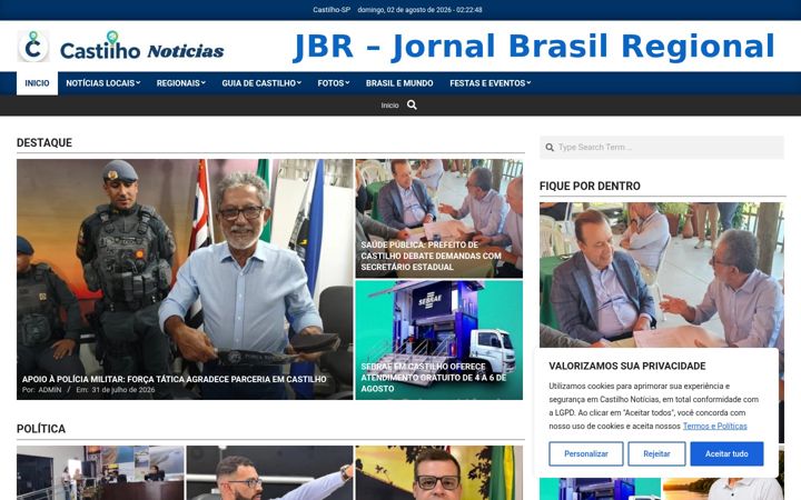 Screenshot stránky castilho.jor.br