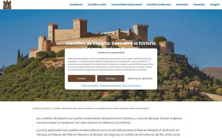 Screenshot of castilloshistoricos.com