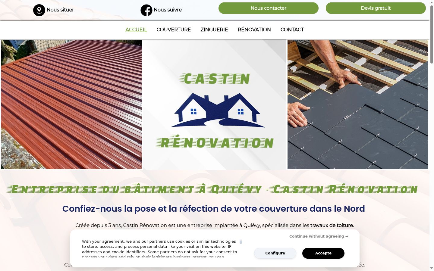 Screenshot of the consent banner shown before any interaction