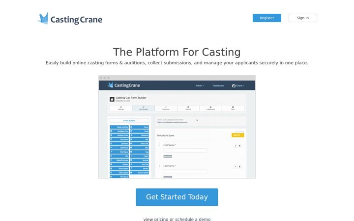 Screenshot of castingcrane.com