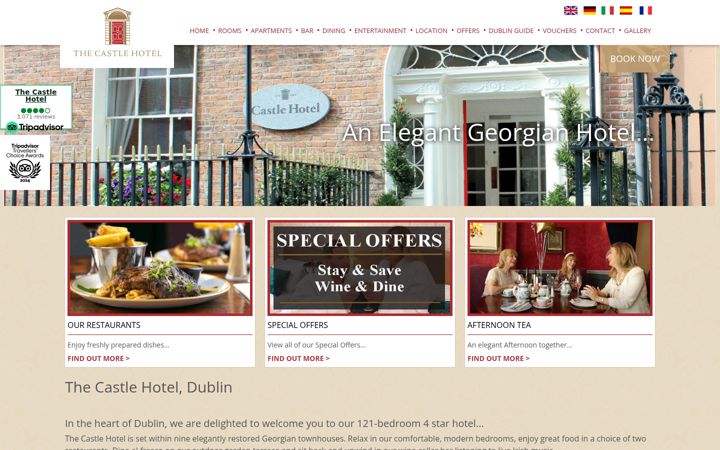 Screenshot of castle-hotel.ie