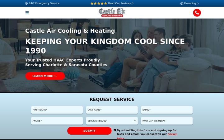 Screenshot of castleairfl.com