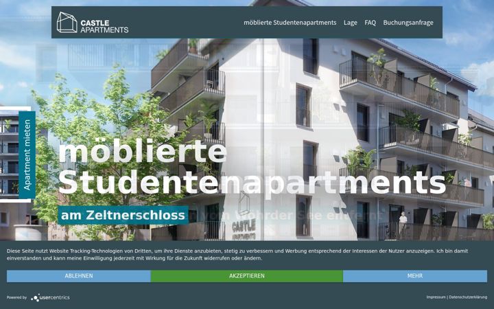Screenshot of castleapartments.de