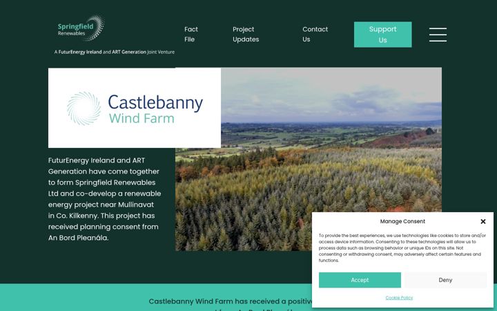Screenshot of castlebannywindfarm.ie