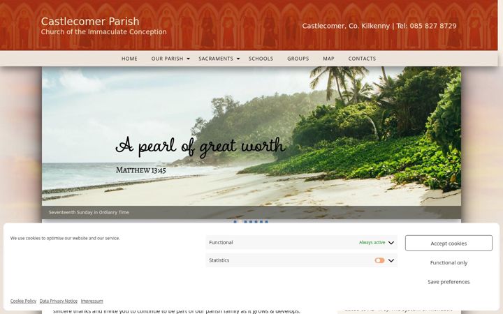Screenshot of castlecomerparish.ie