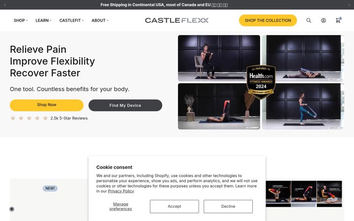 Screenshot of castleflexx.com