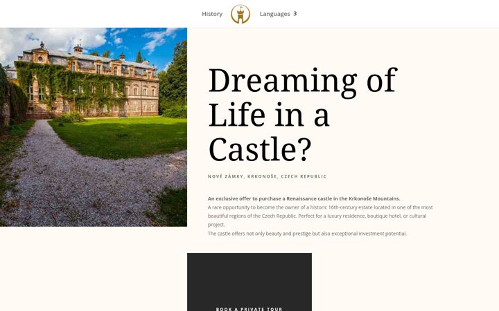 Screenshot of castleforsaleczech.com