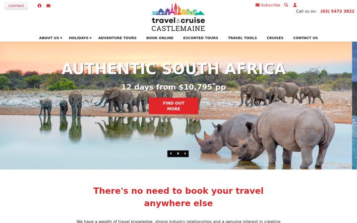 Skjermbilde av castlemainetravel.com.au