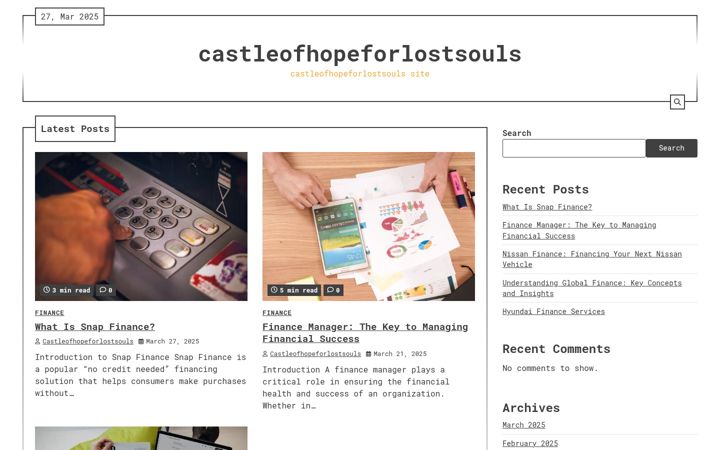 Screenshot of castleofhopeforlostsouls.org