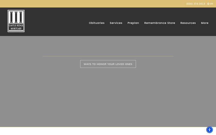 Screenshot of castleridgemortuary-crystal.com