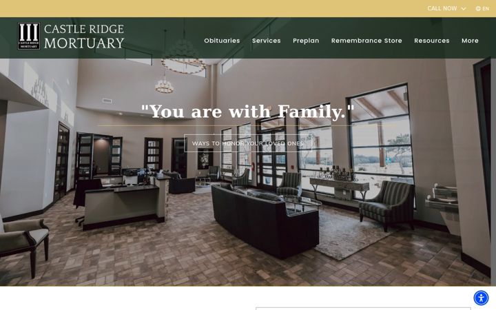 Screenshot of castleridgemortuary.com