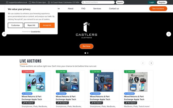 Screenshot of castlers.co.uk