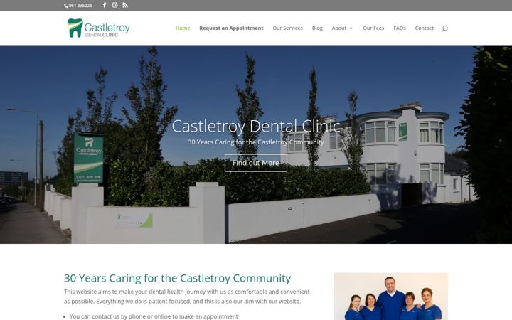 Screenshot of castletroydentalclinic.ie