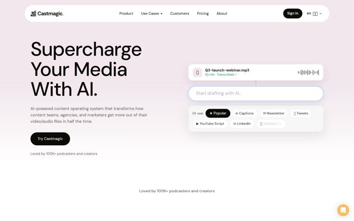 Screenshot of castmagic.io