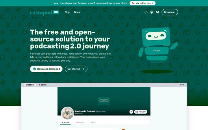 Screenshot of castopod.org