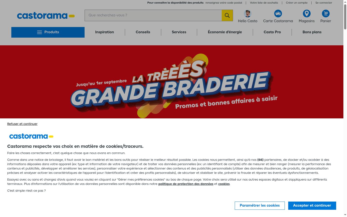 Sutikimo reklamjuostės, rodytos prieš bet kokią sąveiką, ekrano kopija