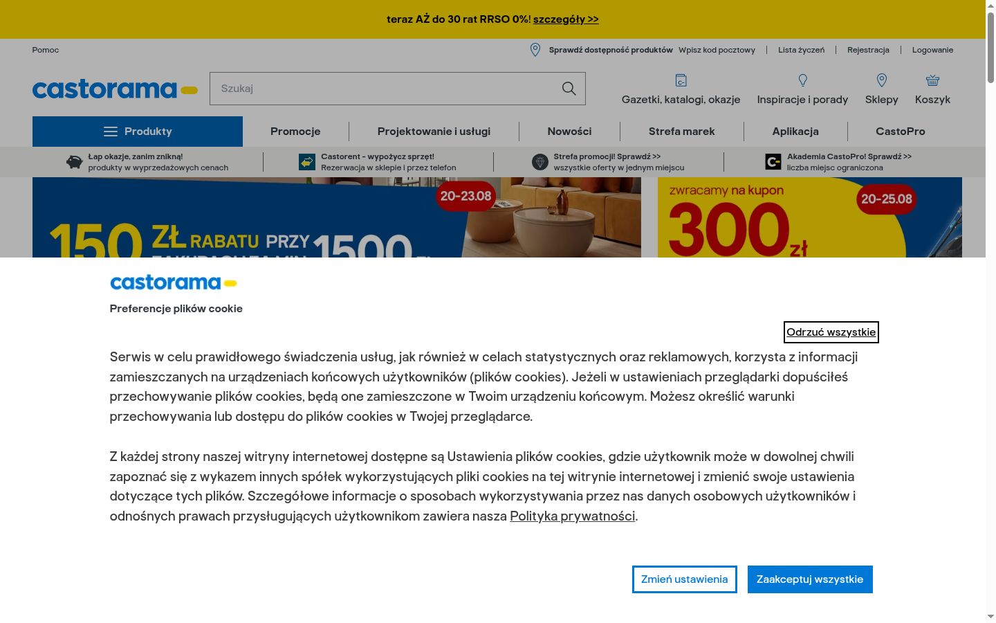 Ekrānuzņēmums ar piekrišanas baneri, kas tika rādīts pirms jebkādas mijiedarbības