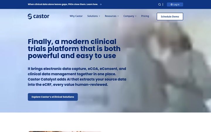 Screenshot of castoredc.com