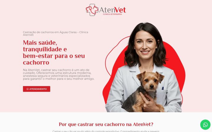 Screenshot stránky castracaocachorro.com.br