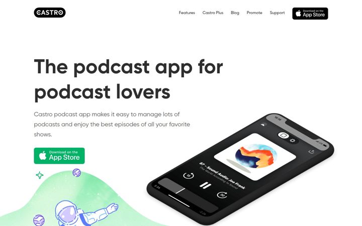 Screenshot of castro.fm