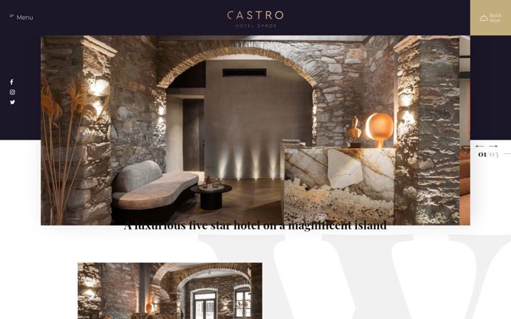 Screenshot of castrohotelsyros.com