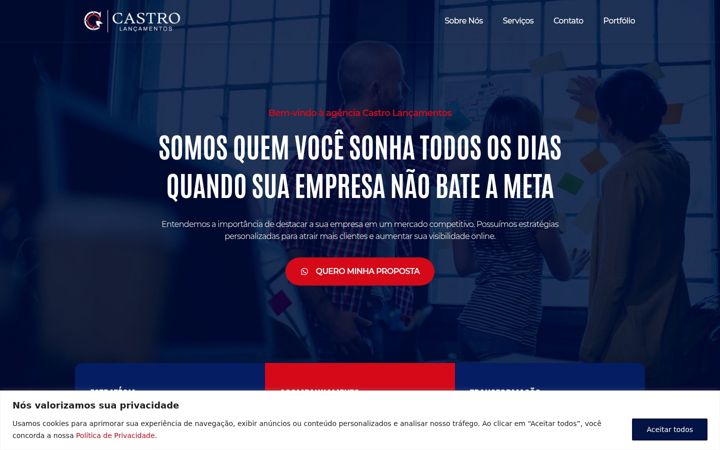 Screenshot of castrolancamentos.com