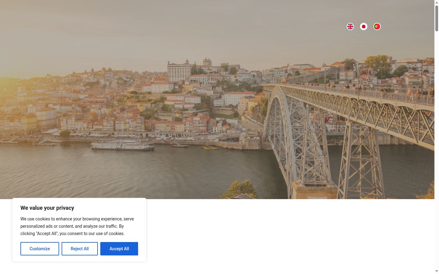 Captura de pantalla del banner de consentimiento mostrado antes de cualquier interacción