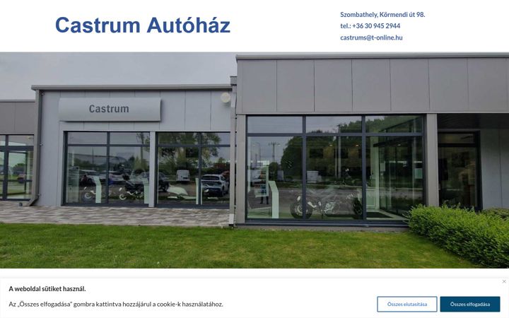 Screenshot of castrumautohaz.hu