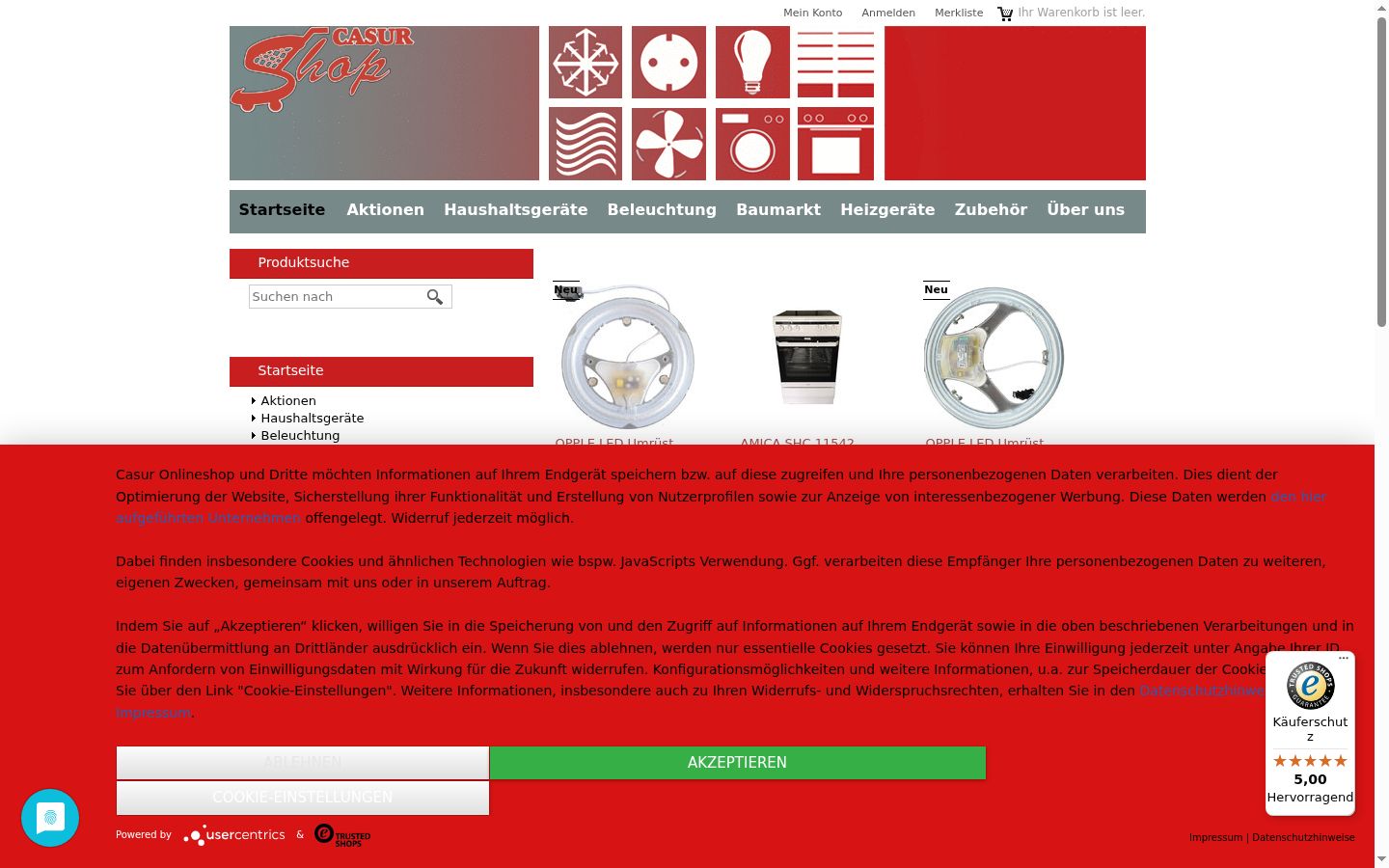 Screenshot of the consent banner shown before any interaction