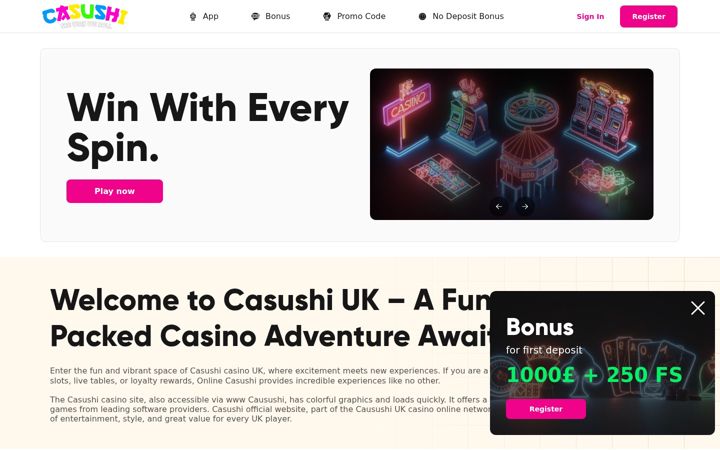 Screenshot of casushislots.com
