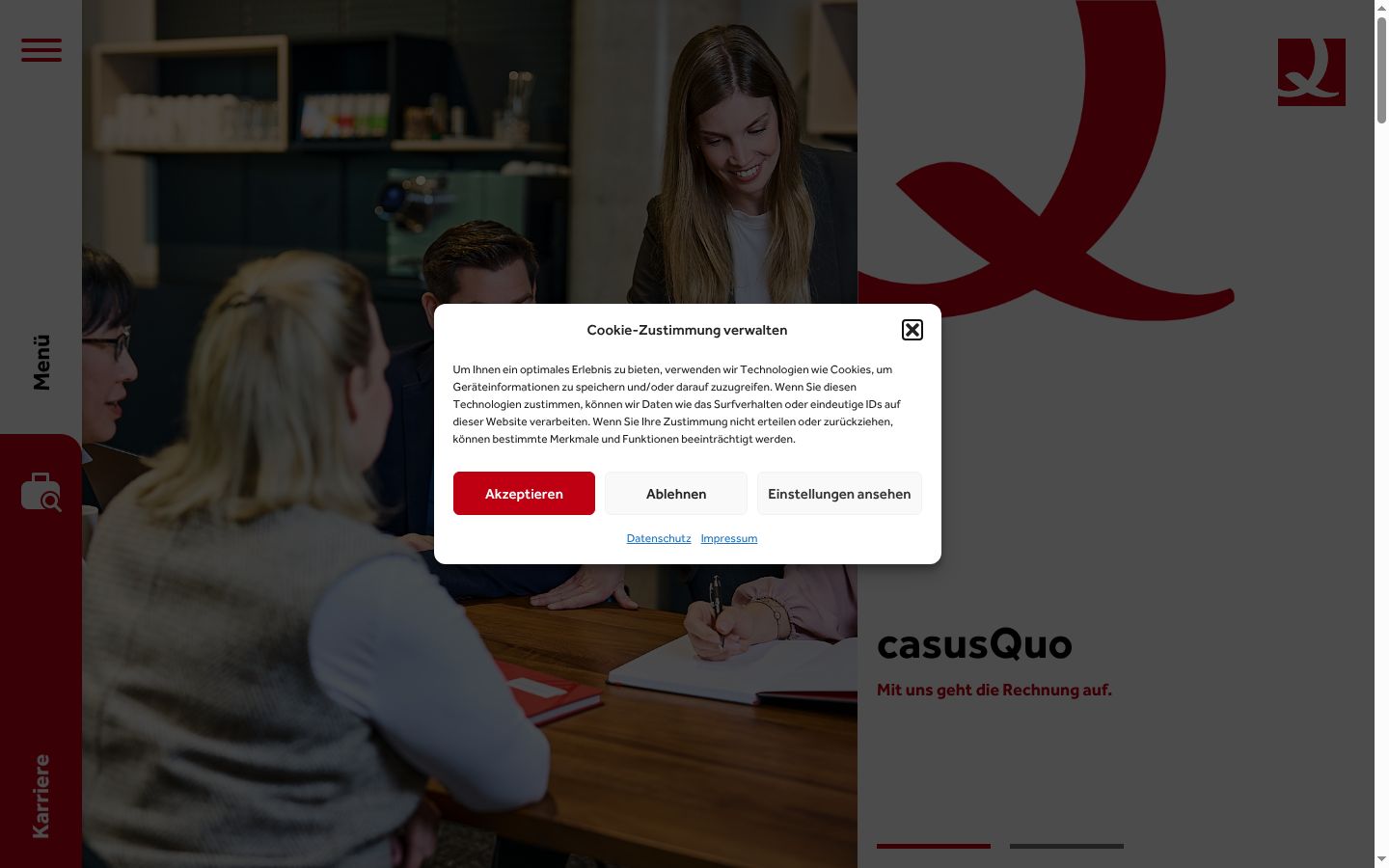 Snímek obrazovky baneru souhlasu zobrazeného před jakoukoli interakcí