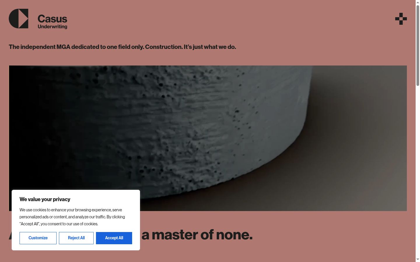 Screenshot del banner di consenso mostrato prima di qualsiasi interazione