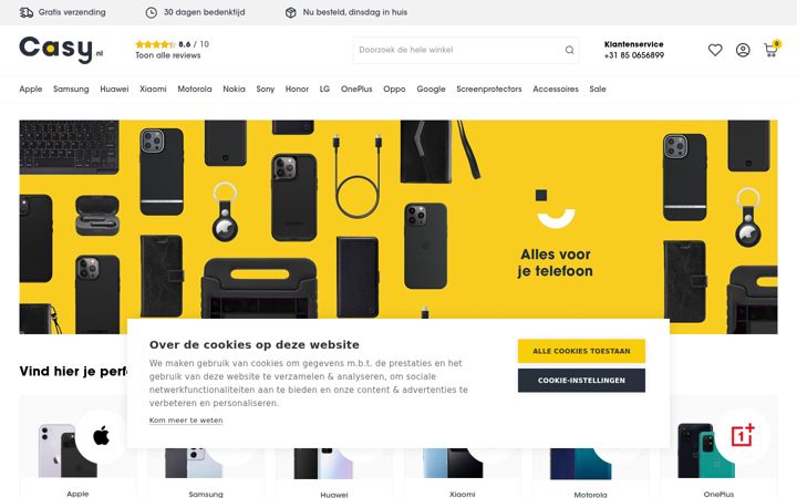 Screenshot of casy.nl