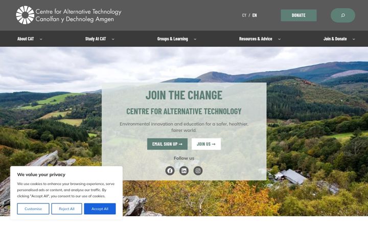 Screenshot of cat.org.uk