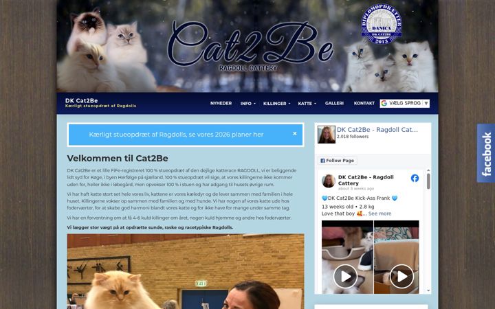 Screenshot of cat2be.dk