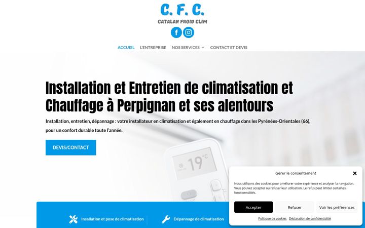 Skærmbillede af catalanfroidclim.fr