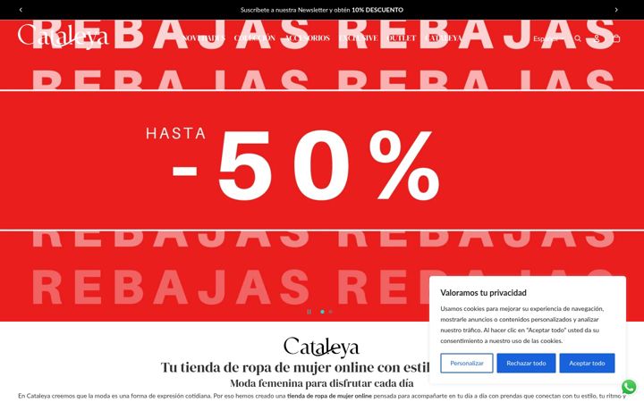 Screenshot of cataleyashop.com