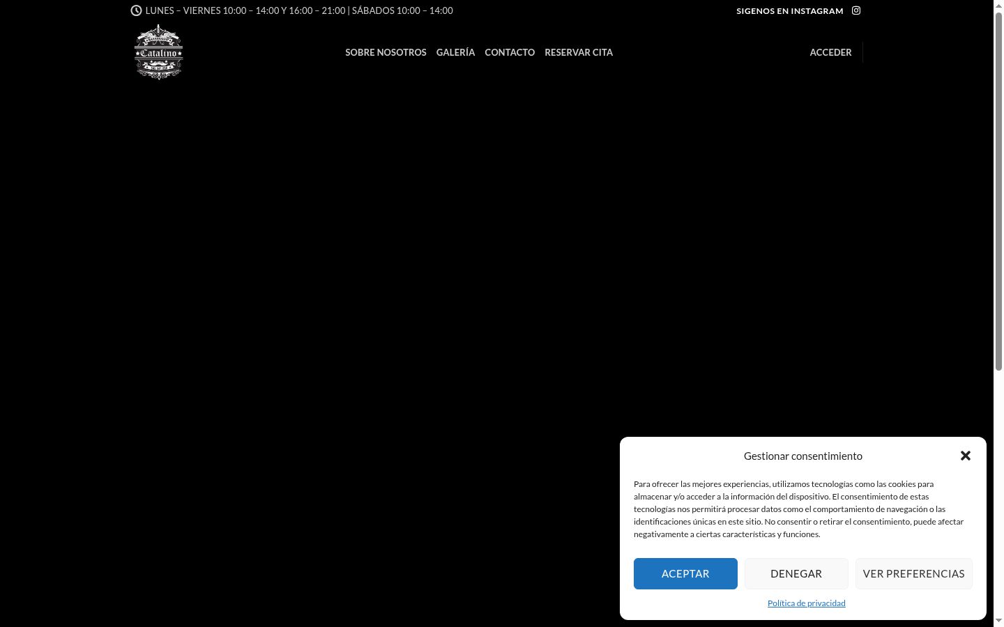 Skjermbilde av samtykkebanneret slik det vises før noen interaksjon