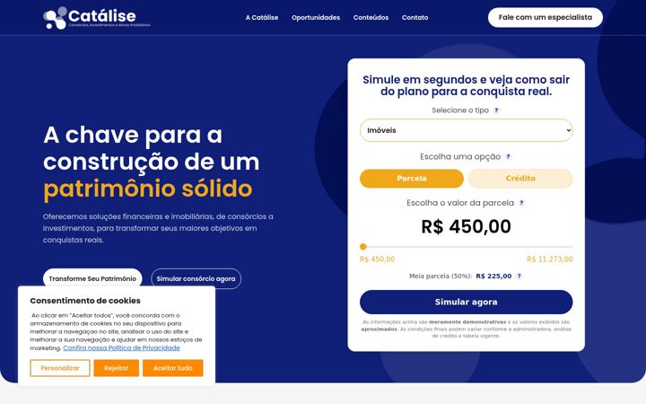 Screenshot of cataliseconexoes.com.br