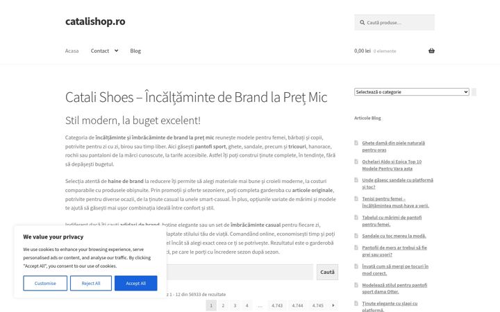 Captura de pantalla de catalishop.ro