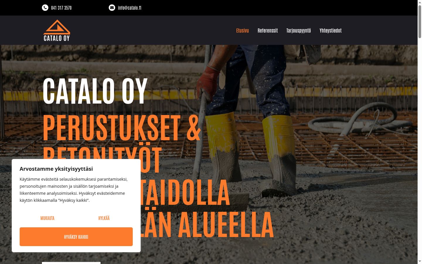 Screenshot del banner di consenso mostrato prima di qualsiasi interazione