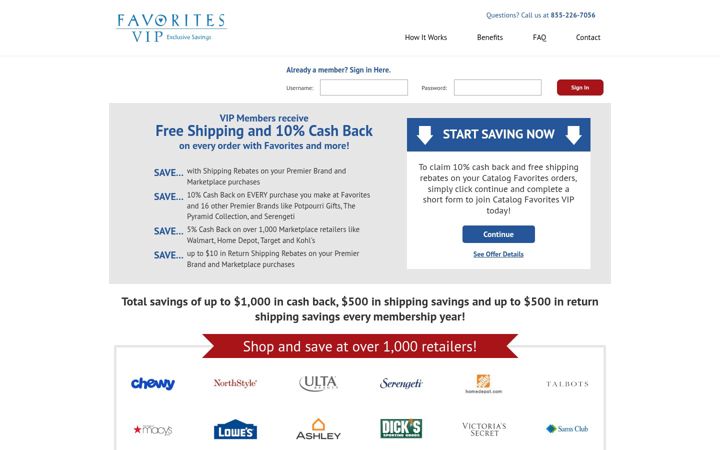 Screenshot of catalogfavoritesvip.com