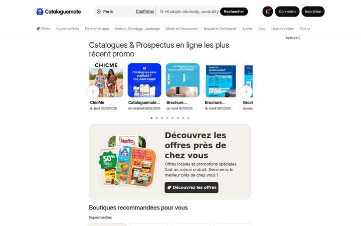 Screenshot of cataloguemate.fr